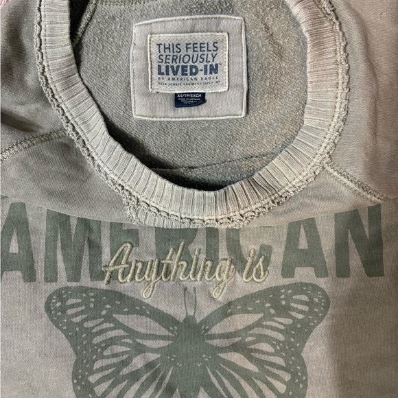 American Eagle Outfitters Olive Graphic Sweater - Picture 2 of 3